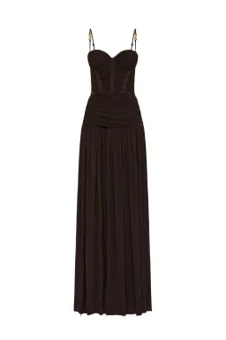 MANNING CARTELL DOUBLE TIME PLEAT MAXI CHOCOLATE / SIZE 10 for rent on The Volte - image 5