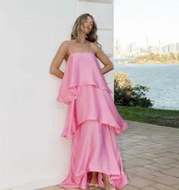 ELLIATT TILLY TIERED MAXI PINK / SIZE 8 for rent on The Volte - image 3