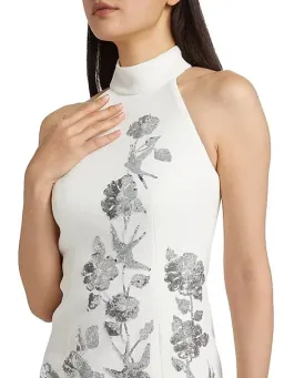 🩶 Rebecca Vallance Monroe Halter Mini Dress - Size 10 - Ivory White Silver Sequin Embellished Dress 🩶 for rent on The Volte - image 6