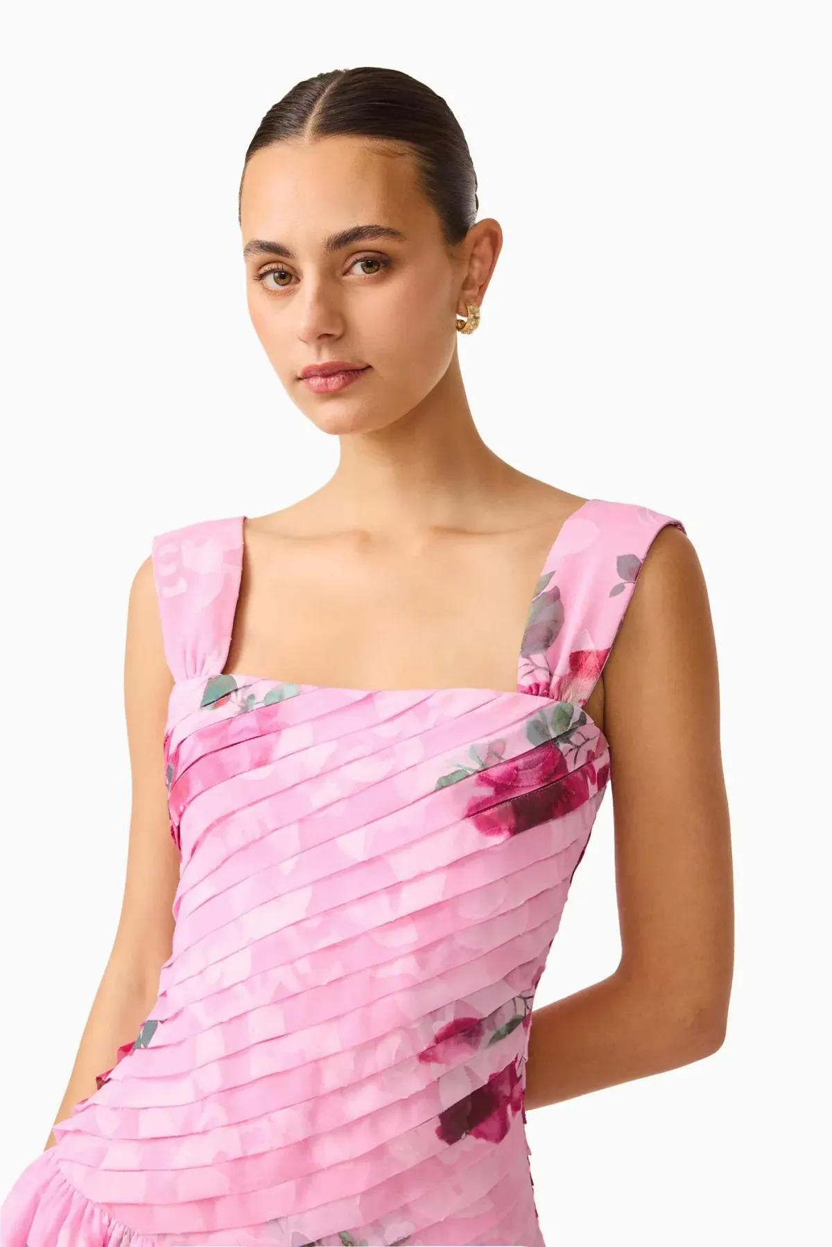 ELLIATT ELEANORA DROP WAIST MINI PINK FLORAL / SIZE 12 - Image 4