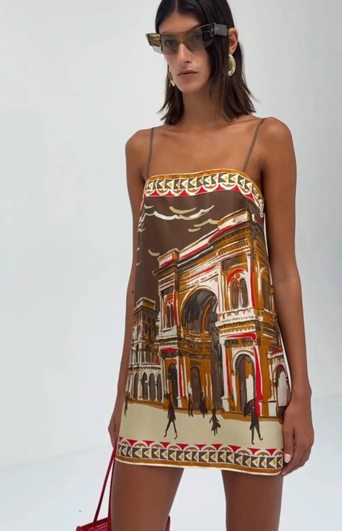 Venroy Silk Twill Mini Dress in Brown Size XS / AU 6 - Image 3