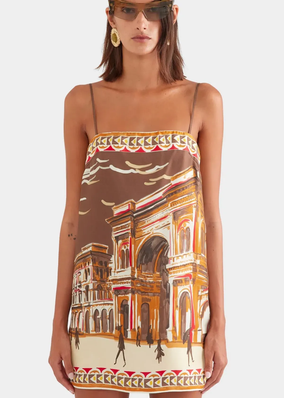 Venroy Silk Twill Mini Dress in Brown Size XS / AU 6 - Image 2