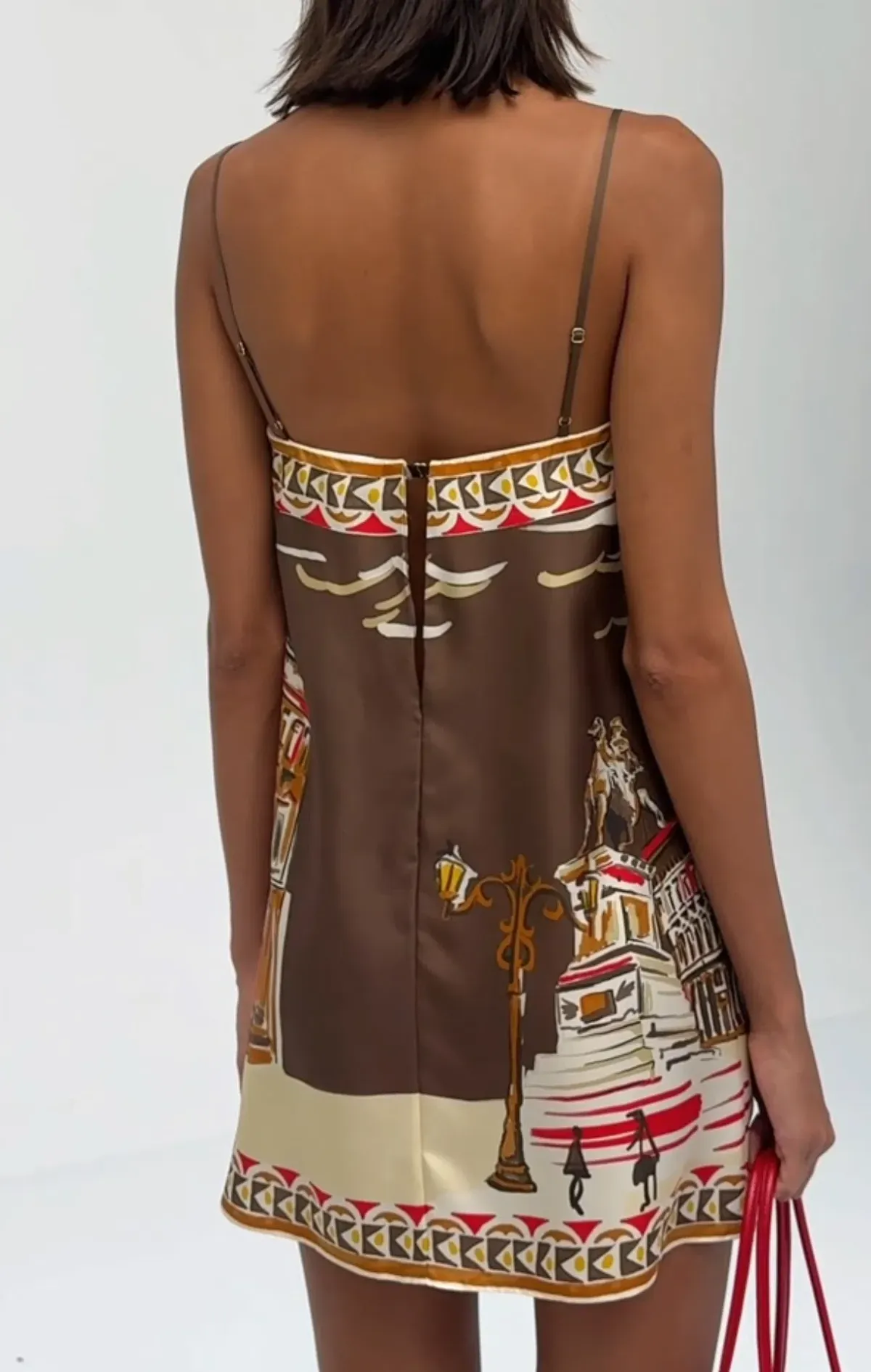 Venroy Silk Twill Mini Dress in Brown Size XS / AU 6 - Image 5