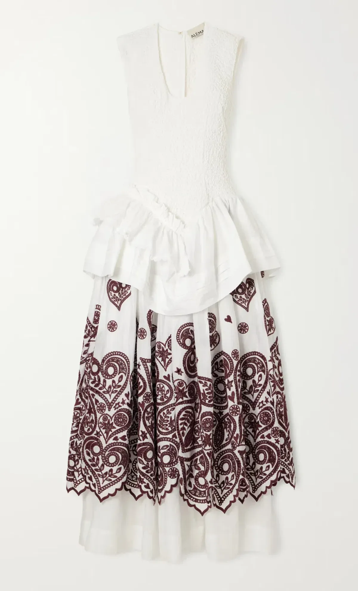 Alemais Bobby embroidered cotton midi dress AU 8 - Image 3