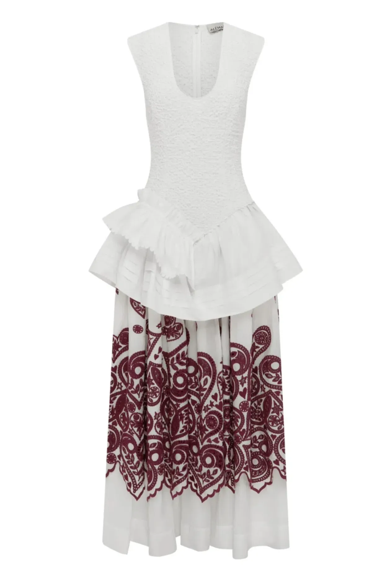 Alemais Bobby embroidered cotton midi dress AU 6 - Image 7