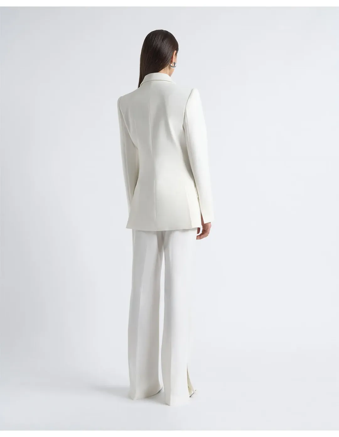 Cue Single Breasted Satin Lapel Blazer Size 6 AU Ivory for rent on The Volte - main image