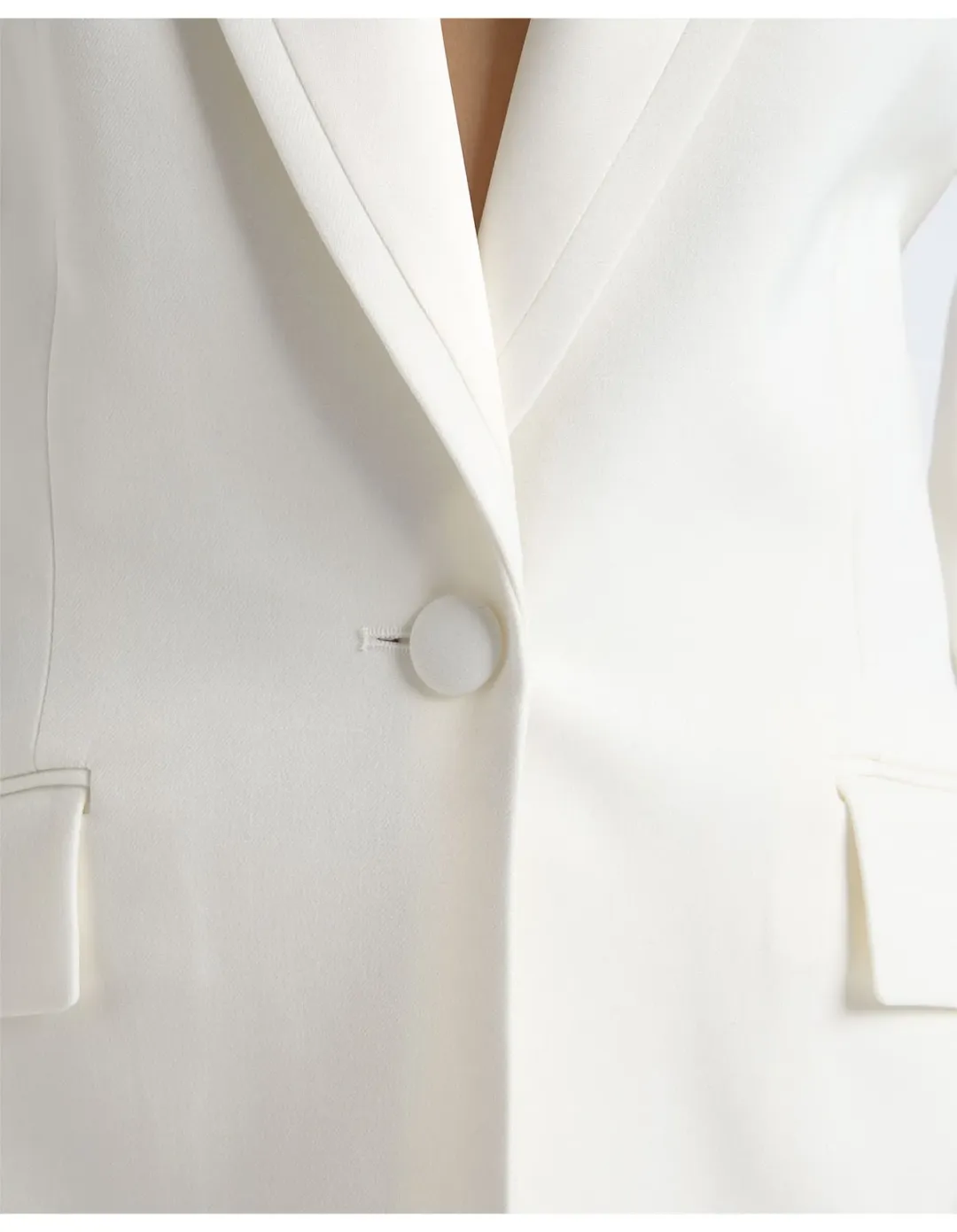 Cue Single Breasted Satin Lapel Blazer Size 6 AU Ivory for rent on The Volte - main image
