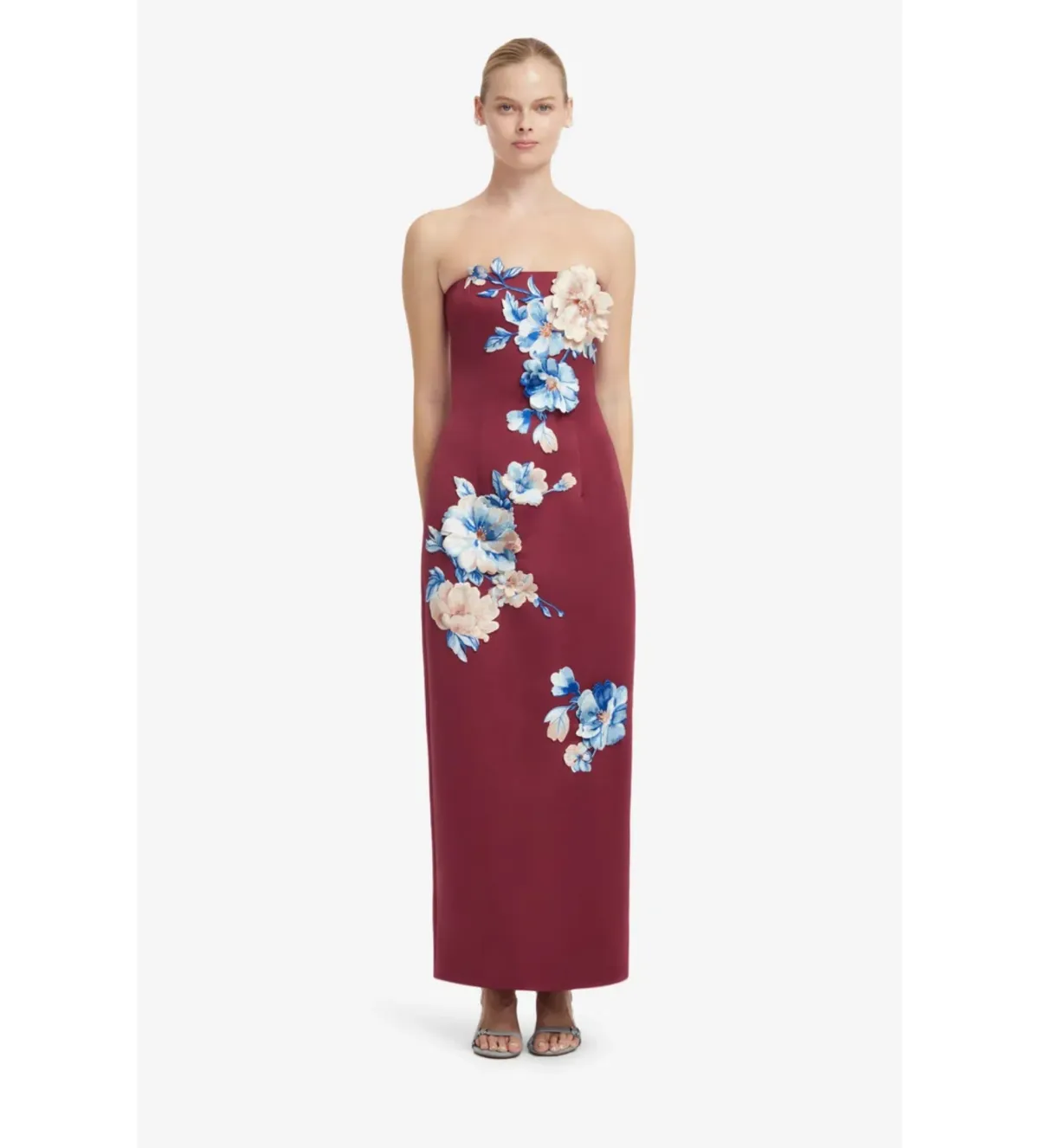 Leo Lin Rayna Embroidered Maxi Dress in Cosmos Print Size AU10 - Image 1