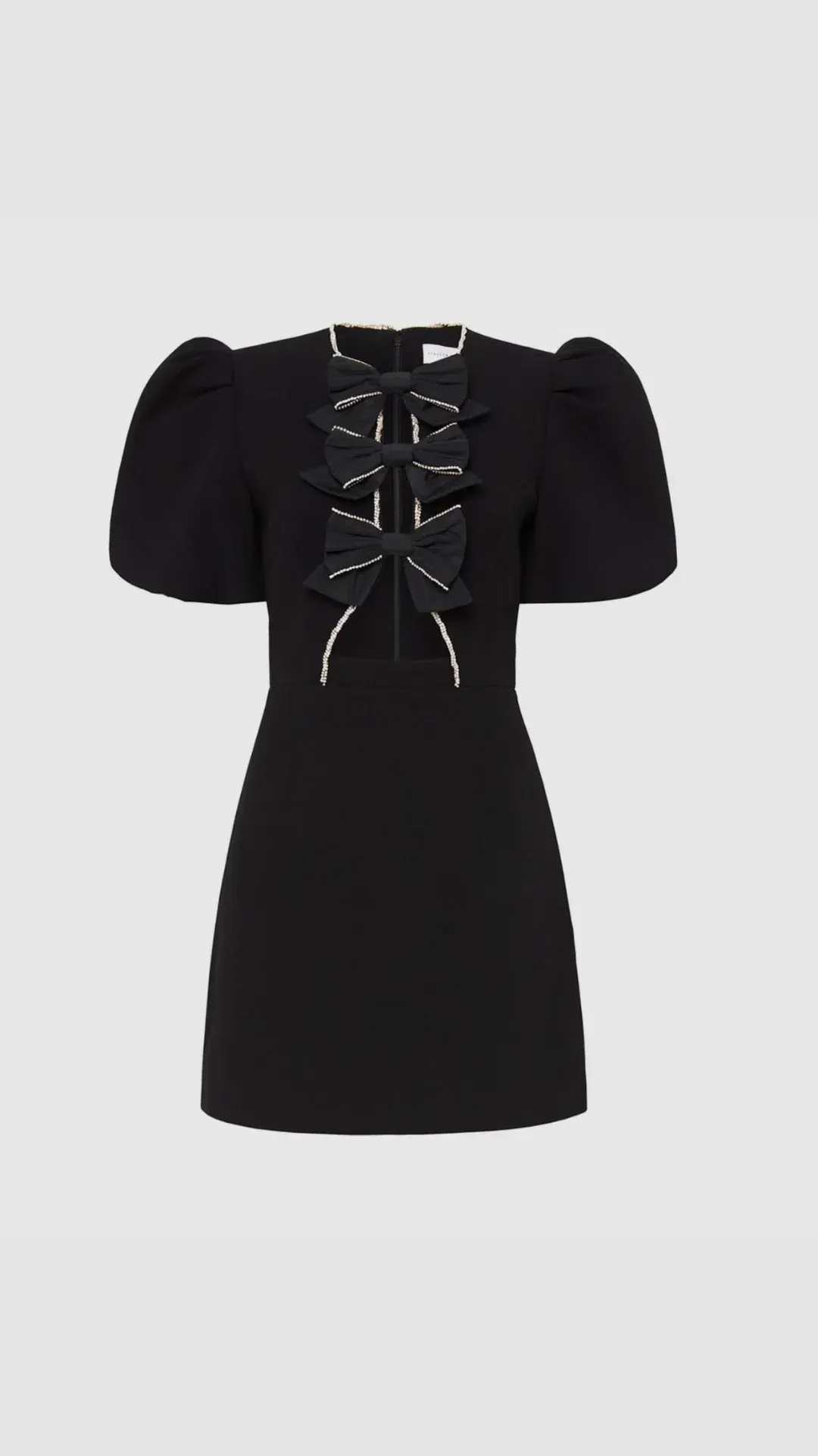 Rebecca Vallance Katie Bow Mini Dress Black Size 6 for rent on The Volte - main image