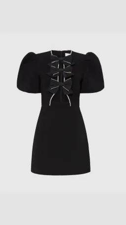 Rebecca Vallance Katie Bow Mini Dress Black Size 6 for rent on The Volte - image 2