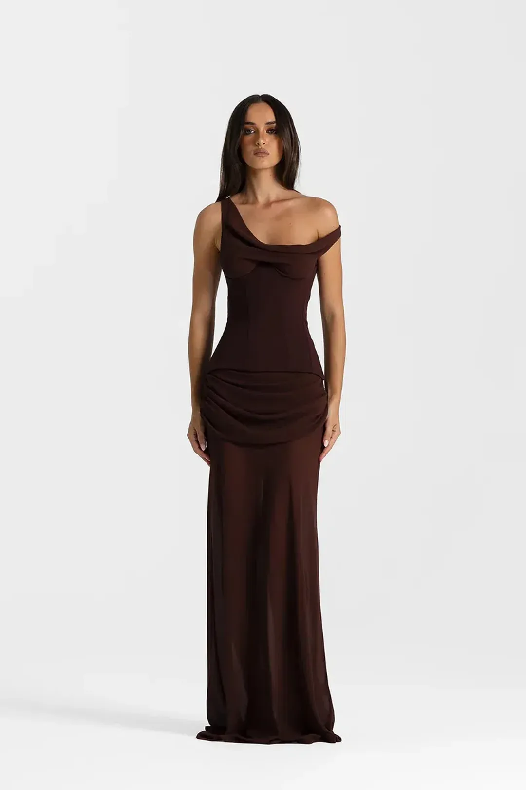 Natalie Rolt Cadence Gown in Espresso Size 0 for rent on The Volte - main image