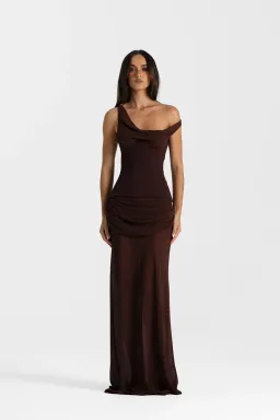 Natalie Rolt Cadence Gown in Espresso Size 0 for rent on The Volte - image 1