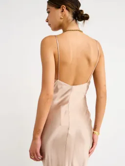 Bec and Bridge Lorelai V Maxi Dress in Smoke Taupe Size 6 for rent on The Volte - image 4