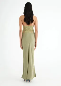 Benni Miko Maxi Dress in Green for rent on The Volte - image 2