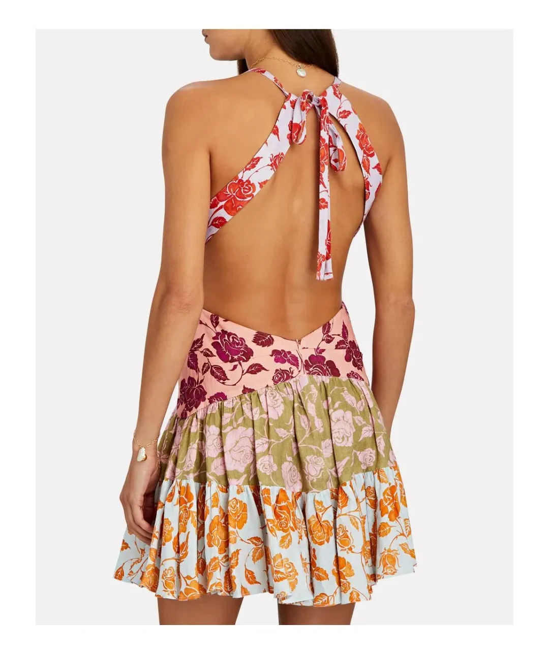 Zimmermann Lovestruck V neck Mini Dress Multi Print Size 2/AU 12 for rent on The Volte - main image