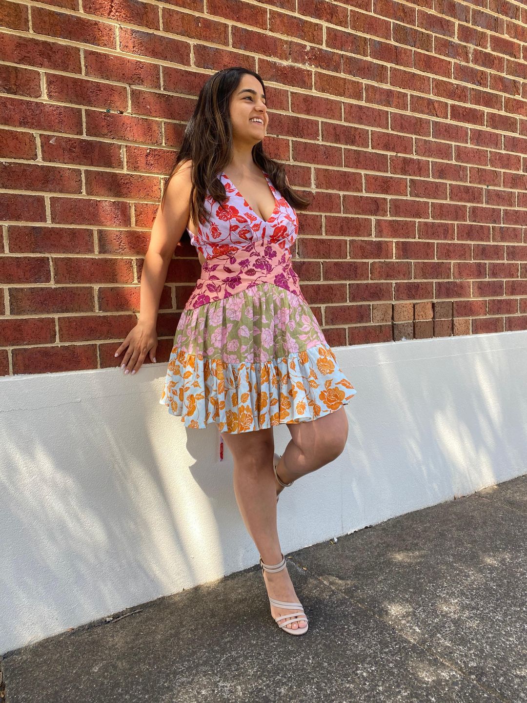Zimmermann Lovestruck V neck Mini Dress Multi Print Size 2/AU 12 for rent on The Volte - main image