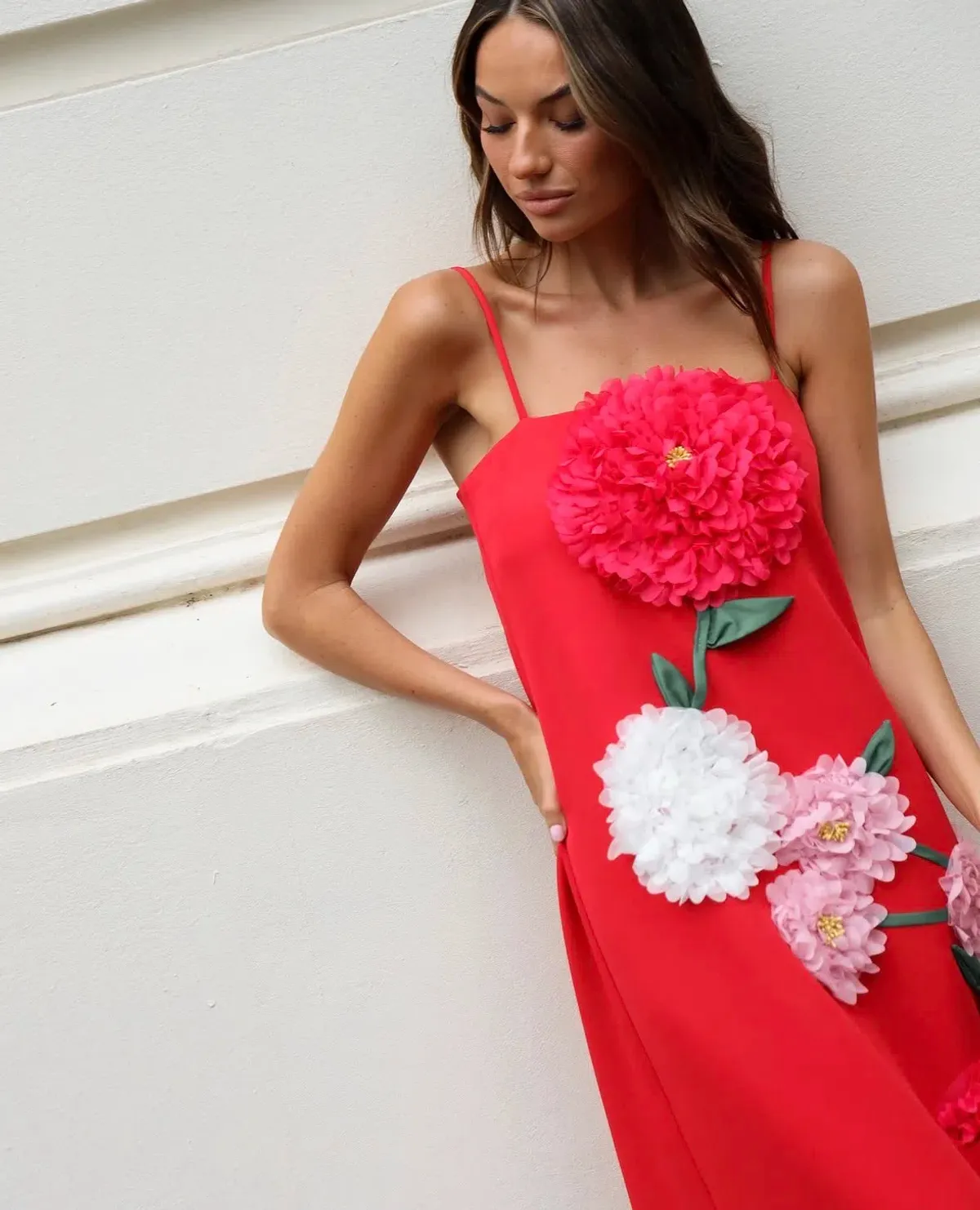 ELLIATT BUTTERCUP EMBROIDERED DRESS SIZE S / 8 RED - Image 7
