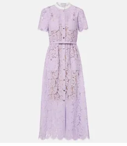 Self Portrait Belted lace midi dress lilac for rent on The Volte - image 2