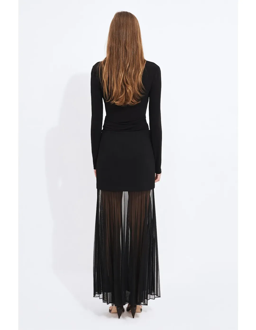 AJE STUDIO Ivy Sheer Maxi Skirt Black Size 16 AU for rent on The Volte - main image