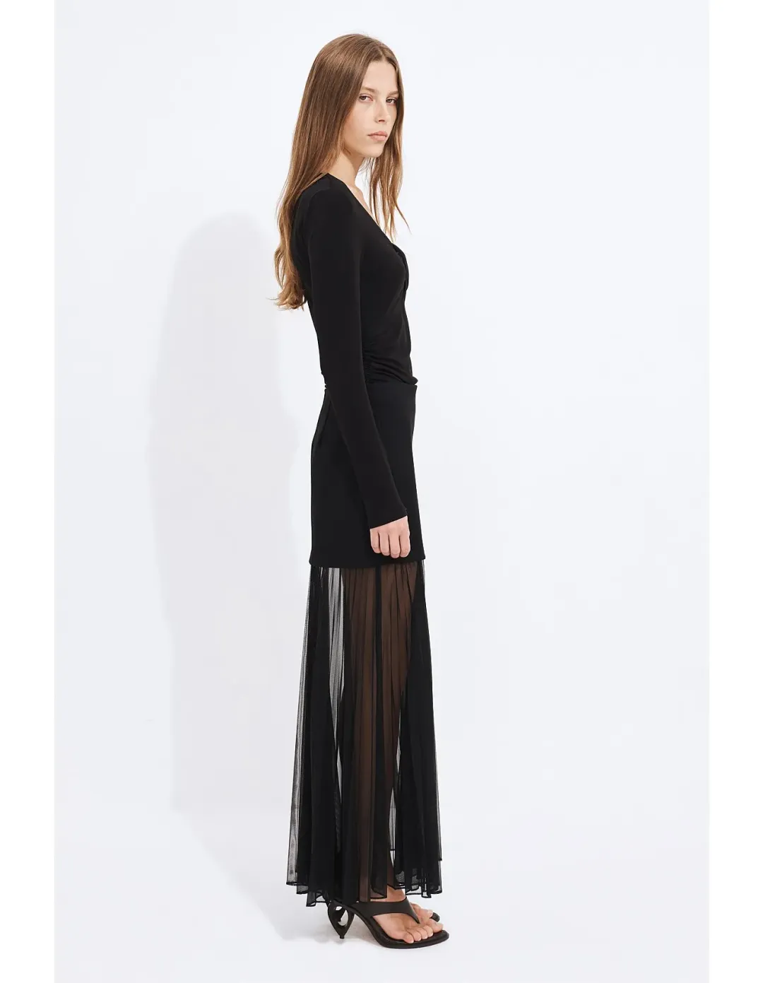 AJE STUDIO Ivy Sheer Maxi Skirt Black Size 16 AU for rent on The Volte - main image