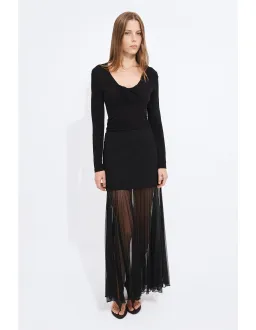 AJE STUDIO Ivy Sheer Maxi Skirt Black Size 16 AU for rent on The Volte - image 1