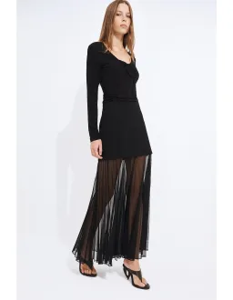 AJE STUDIO Ivy Sheer Maxi Skirt Black Size 16 AU for rent on The Volte - image 2