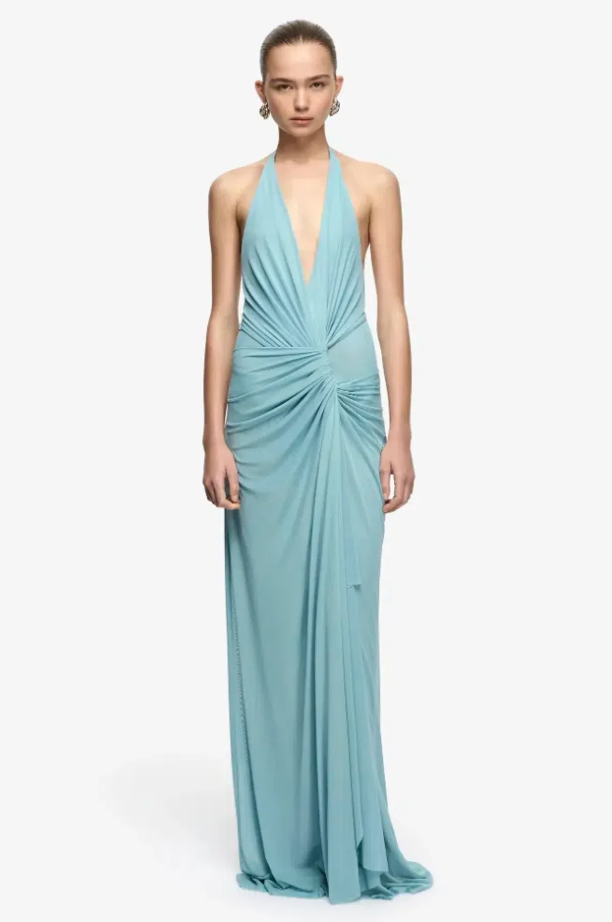 Xanthi V Neck Maxi Dress | Bermuda Blue - Size 10 - Image 3
