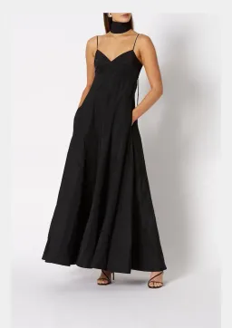 Scanlan Theodore Taffeta Maxi Dress Black Size 8 for rent on The Volte - image 1