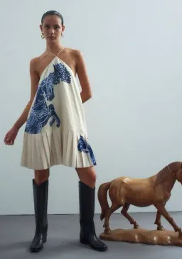 ALEMAIS Rider Pleat Hem Mini Dress size 10 for rent on The Volte - image 3