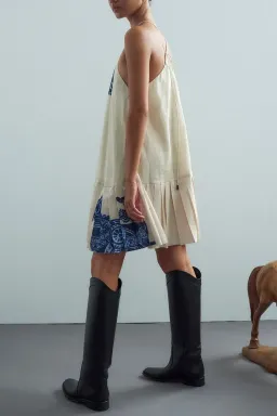 ALEMAIS Rider Pleat Hem Mini Dress size 10 for rent on The Volte - image 4