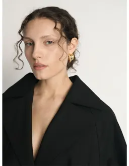 Veronika Maine Cocoon Sleeve Cropped Trench Black Size 6 for rent on The Volte - image 3