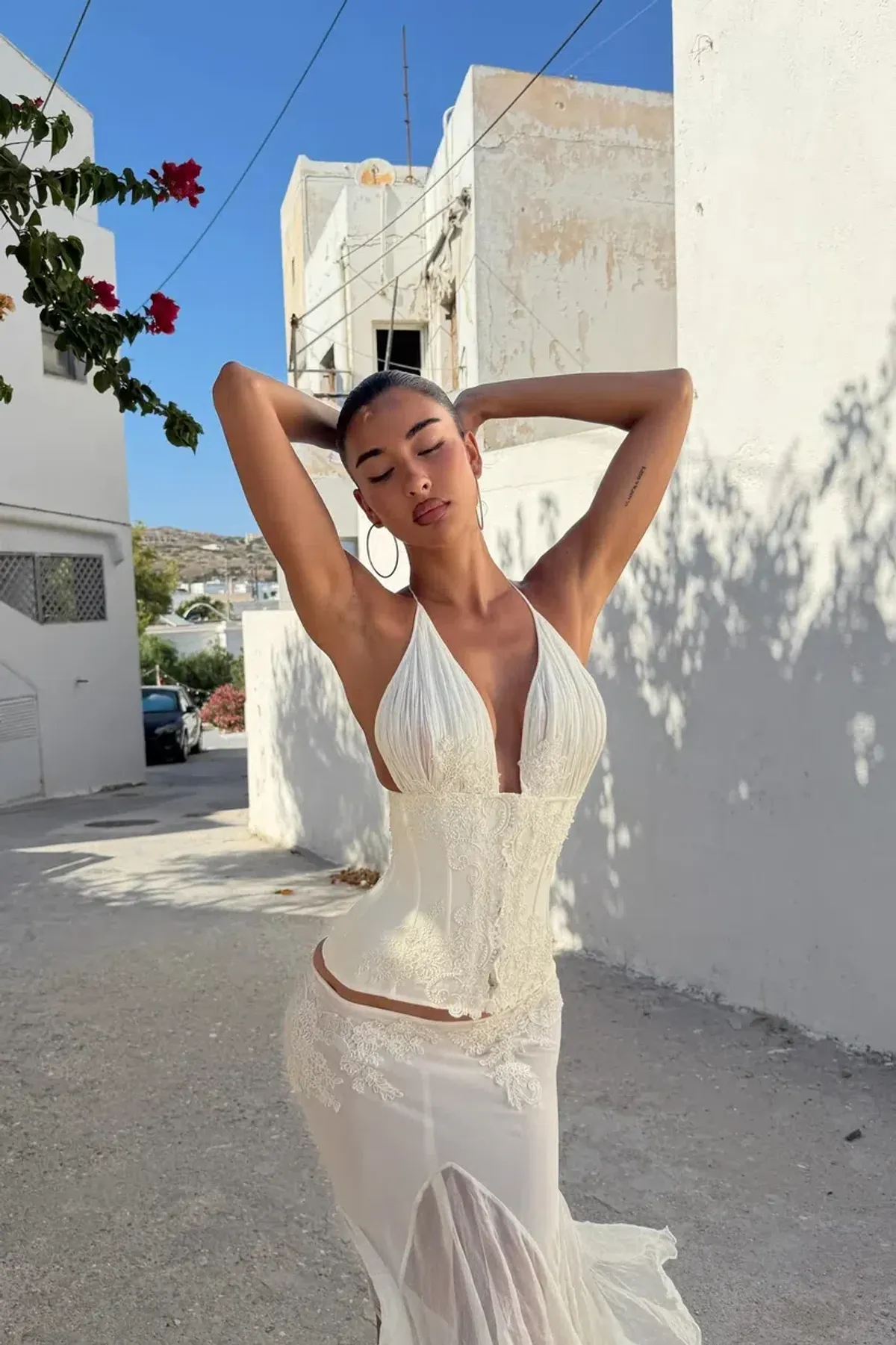 Mali Marea Rosabella Midi Skirt & Corset Ivory White - Image 6