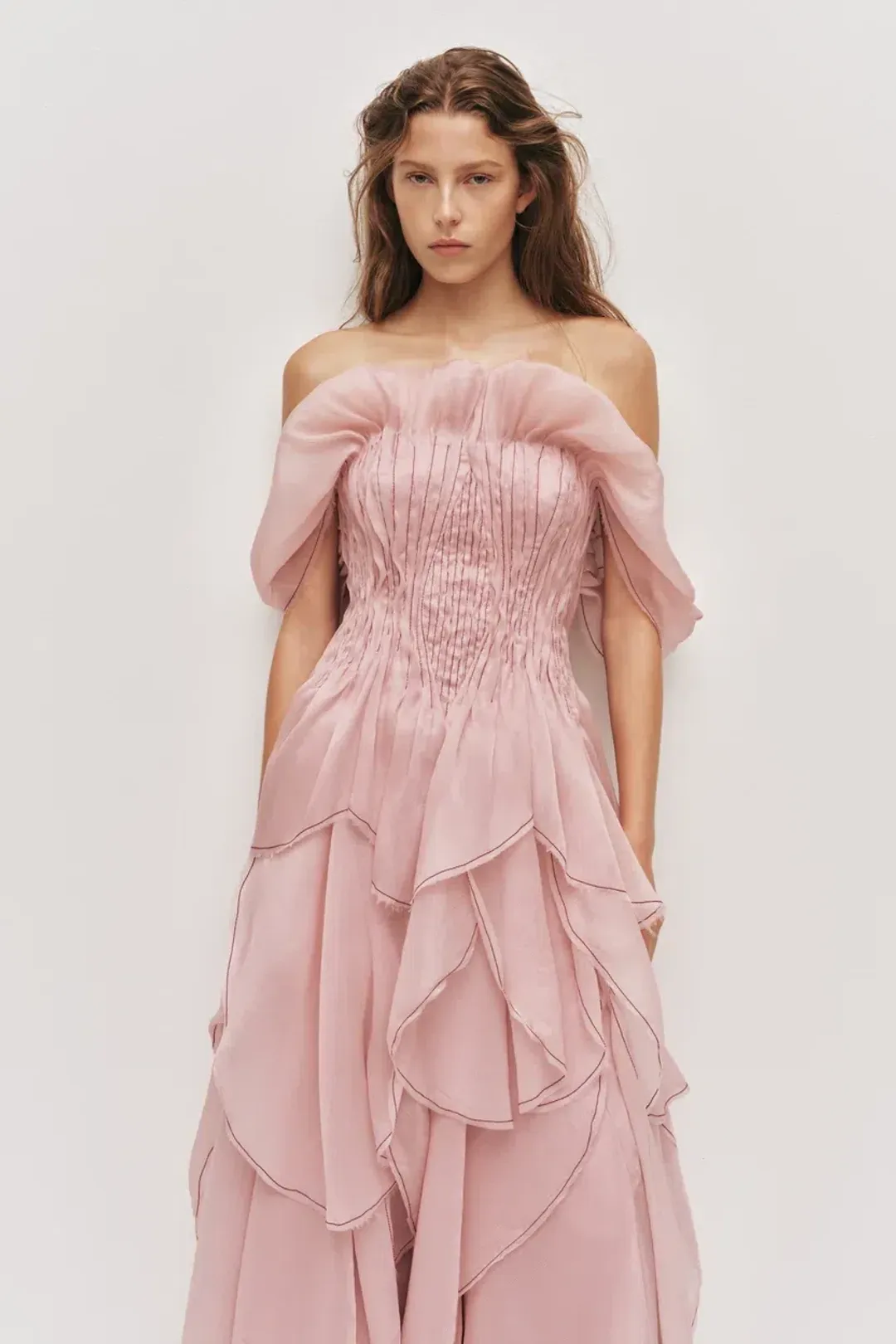 Aje Nisha Gown in Fawn Pink Size 10 for rent on The Volte - main image