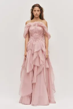 Aje Nisha Gown in Fawn Pink Size 10 for rent on The Volte - image 2