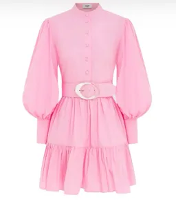 Leo Lin Alexandra Bubblegum Pink Belted Mini Dress Size 12 for rent on The Volte - image 3