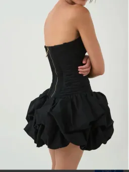 Violette bubble hem mini dress for rent on The Volte - image 2