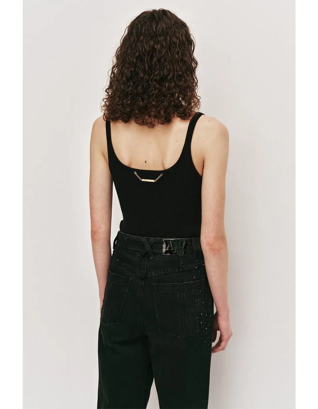 Aje Vanaia Black Tapered Denim Jeans Size 6 for rent on The Volte - main image