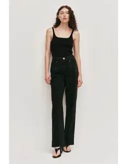 Aje Vanaia Black Tapered Denim Jeans Size 6 for rent on The Volte - image 1
