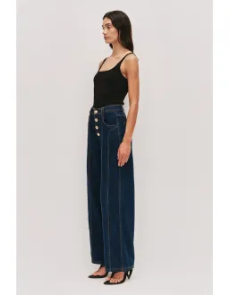 Aje Elodi Straight Denim Jeans Size 6 Blue for rent on The Volte - image 3