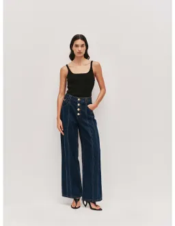 Aje Elodi Straight Denim Jeans Size 6 Blue for rent on The Volte - image 1