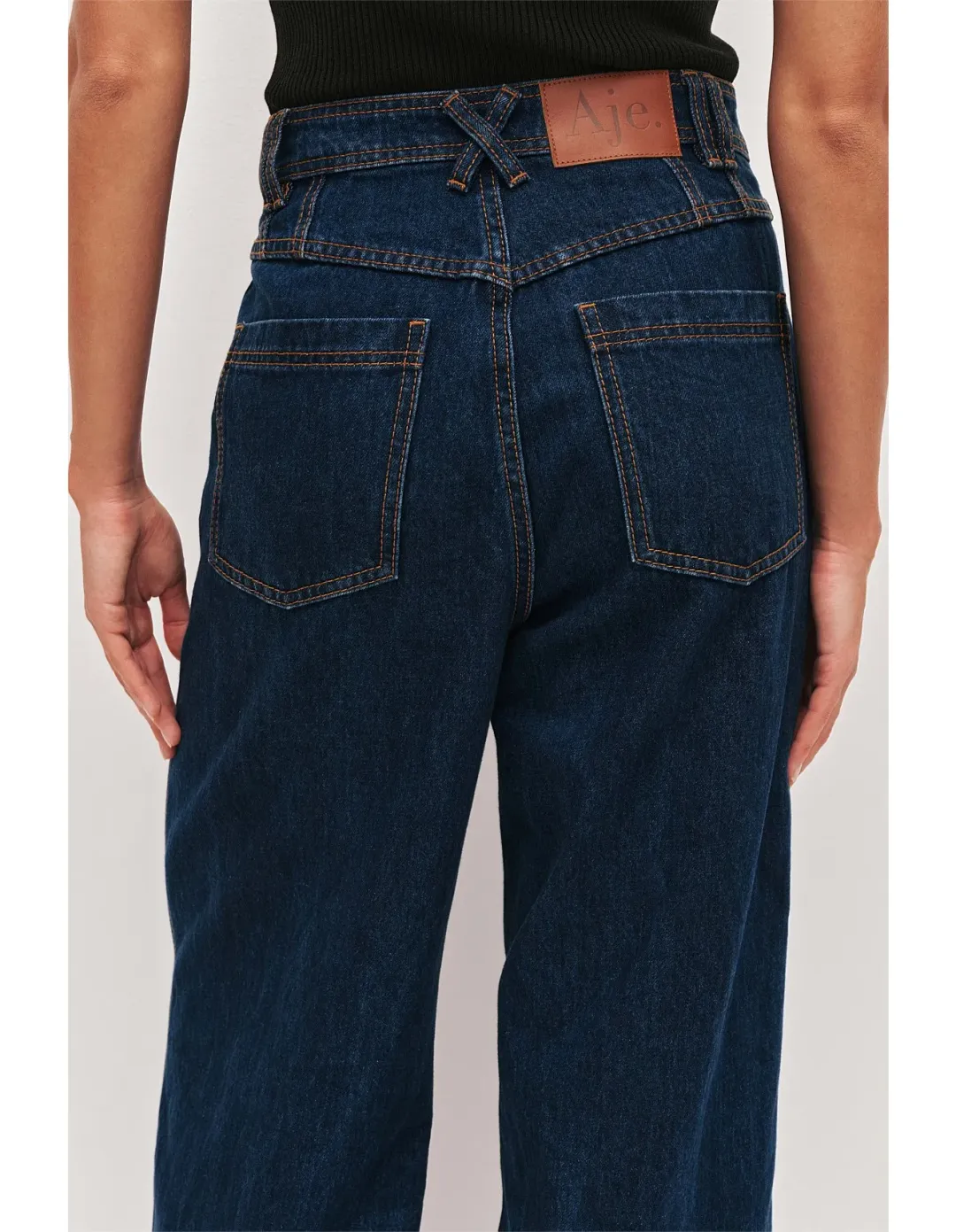 Aje Elodi Straight Denim Jeans Size 6 Blue for rent on The Volte - main image