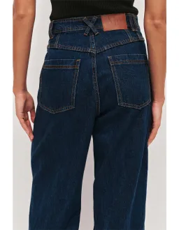 Aje Elodi Straight Denim Jeans Size 6 Blue for rent on The Volte - image 4