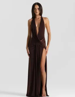 Natalie Rolt Winona Gown Espresso Size 0 / AU 6 for rent on The Volte - image 1