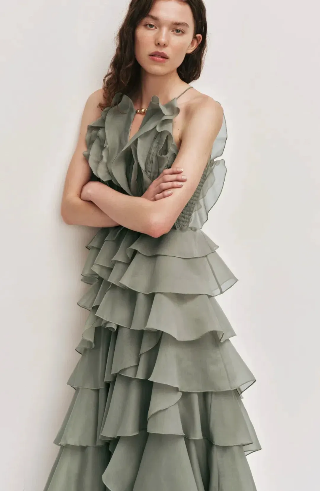 Aje Cleo Gown Moss sz 14 for rent on The Volte - main image