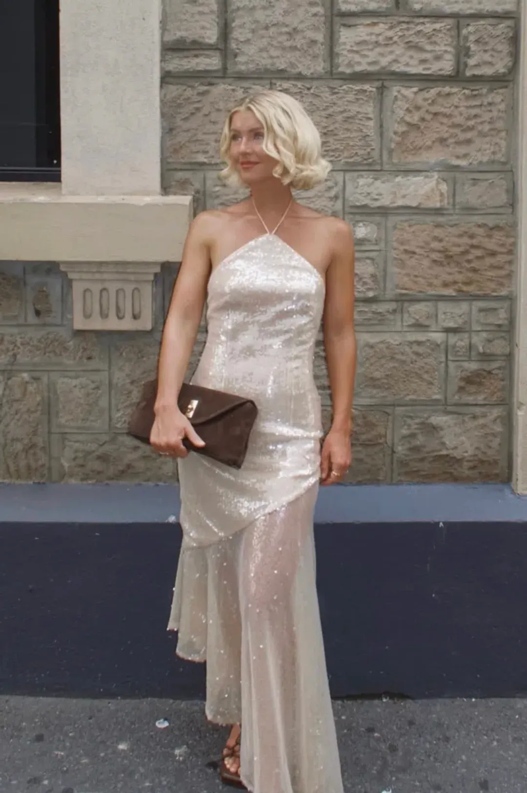The Wolf Gang Mina Sequin Maxi Dress L for rent on The Volte - main image