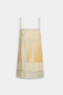 Venroy Silk Twill Mini Dress in Ancient Greek Orange Sunset Yellow Size XS / AU 6 for rent on The Volte - image 6