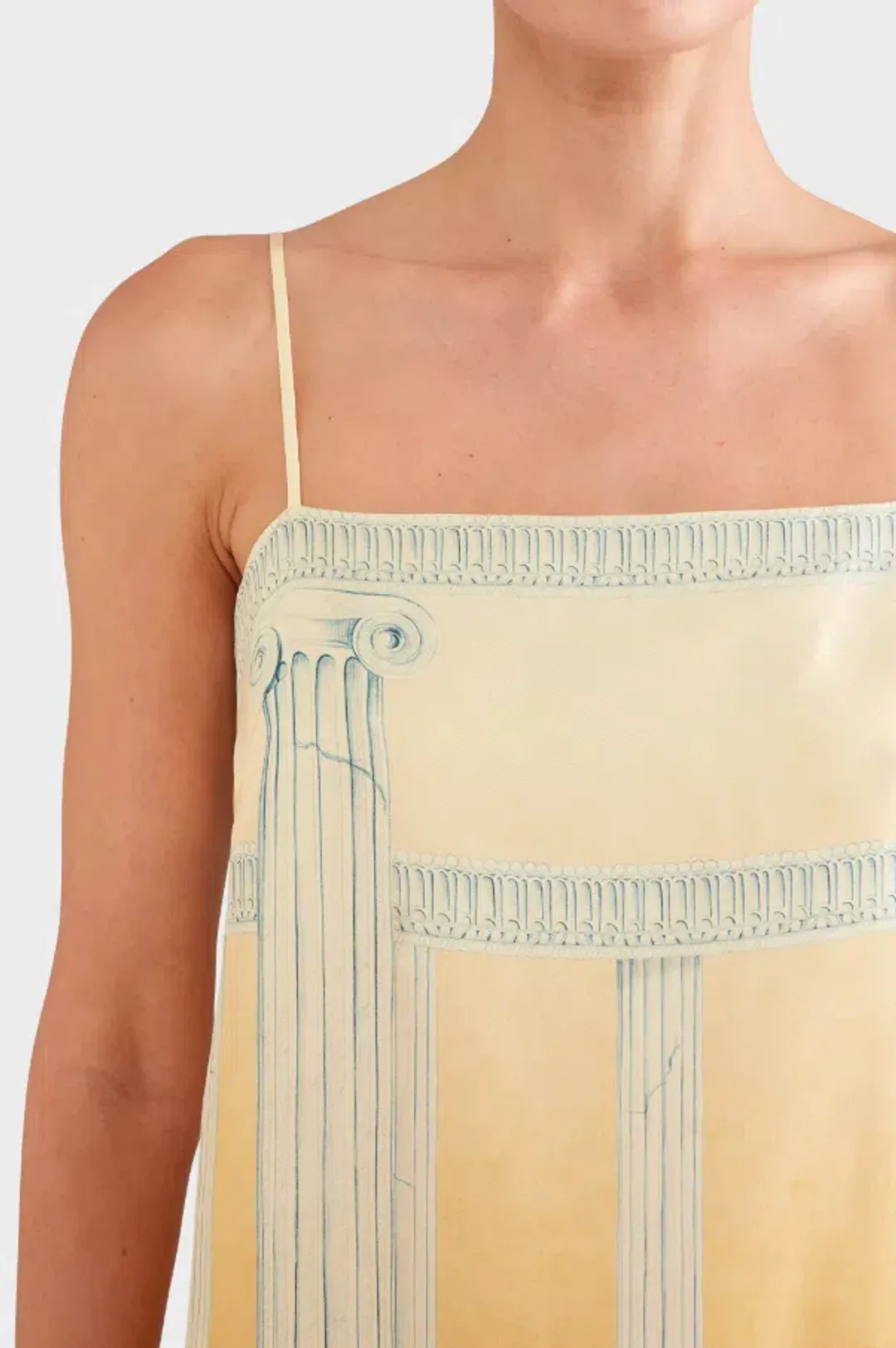 Venroy Silk Twill Mini Dress in Ancient Greek Orange Sunset Yellow Size Small / S / AU 8 for rent on The Volte - main image
