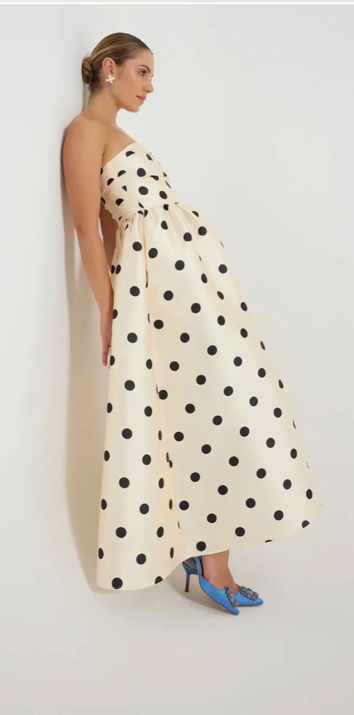 Dottie strapless midi polka dot dress - Image 4