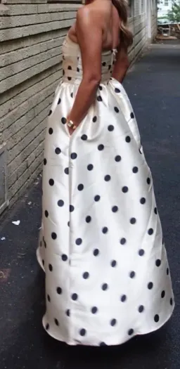 Dottie strapless midi polka dot dress for rent on The Volte - image 3