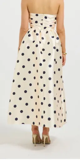 Dottie strapless midi polka dot dress for rent on The Volte - image 6
